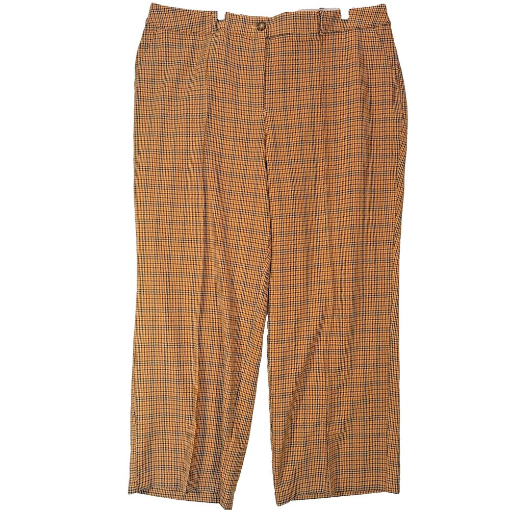 Lane Bryant Dress Pants NWT Womens 22 Black Yellow Houndstooth Midrise Straight